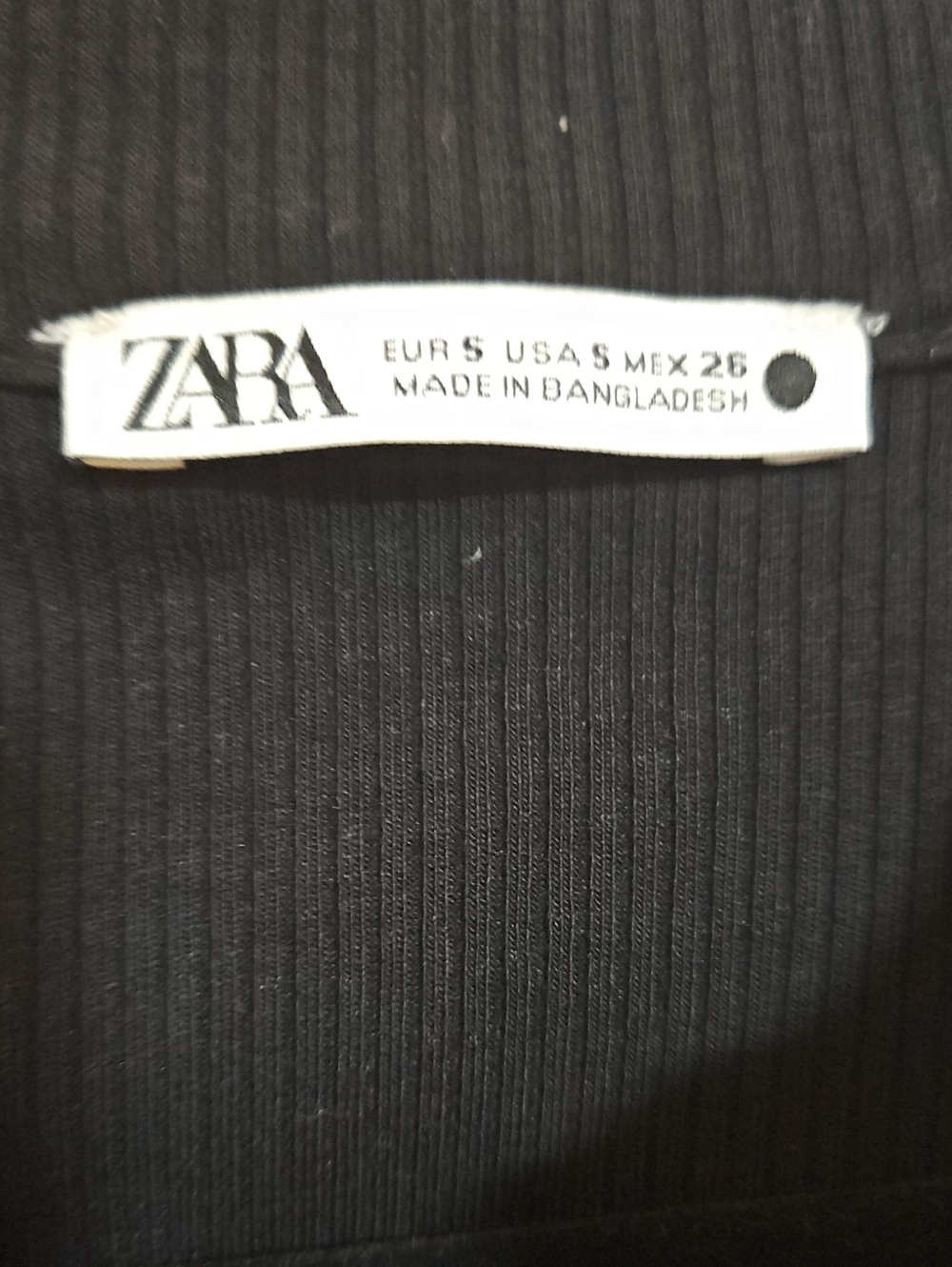 Zara Womens Small Stretchy Bodycon Long Sleeve Black Button Collared Stretch - Picture 2 of 5